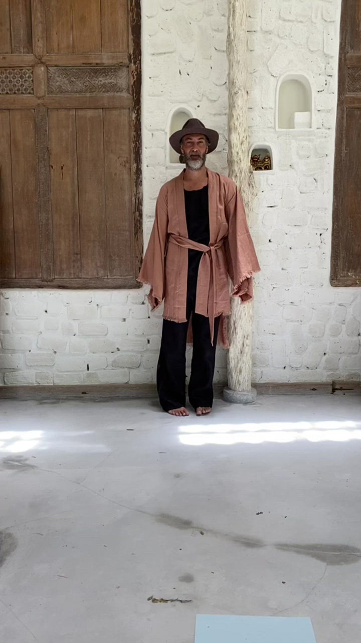 Men's Linen Kimono / Dusty Pink