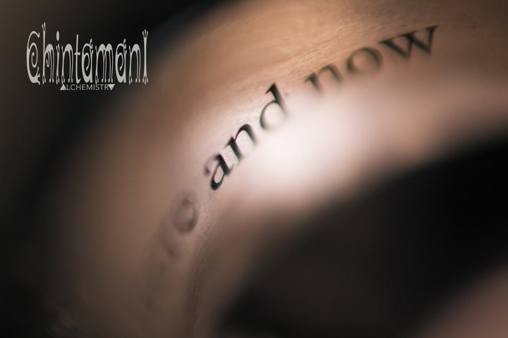 9 ELEMENTS Massive Brass Ring / Wide Rustic Band Ring / Sun & Moon & 4 Elements - ChintamaniAlchemi
