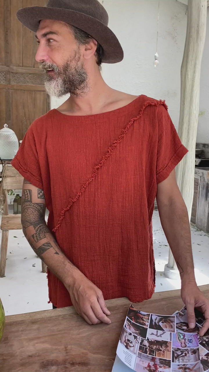 Raw Cotton T-shirt / Red Ochre