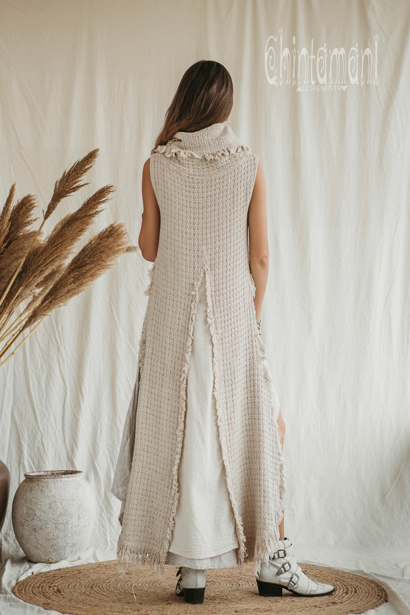 Frock Bolero Top with Long Tail / Raw Cotton / Off White