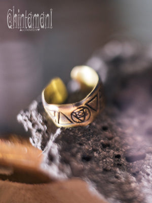 Flower of Life Ring Boho Mens Brass Jewelry Size 6-15 BR-69 (6)|Amazon.com