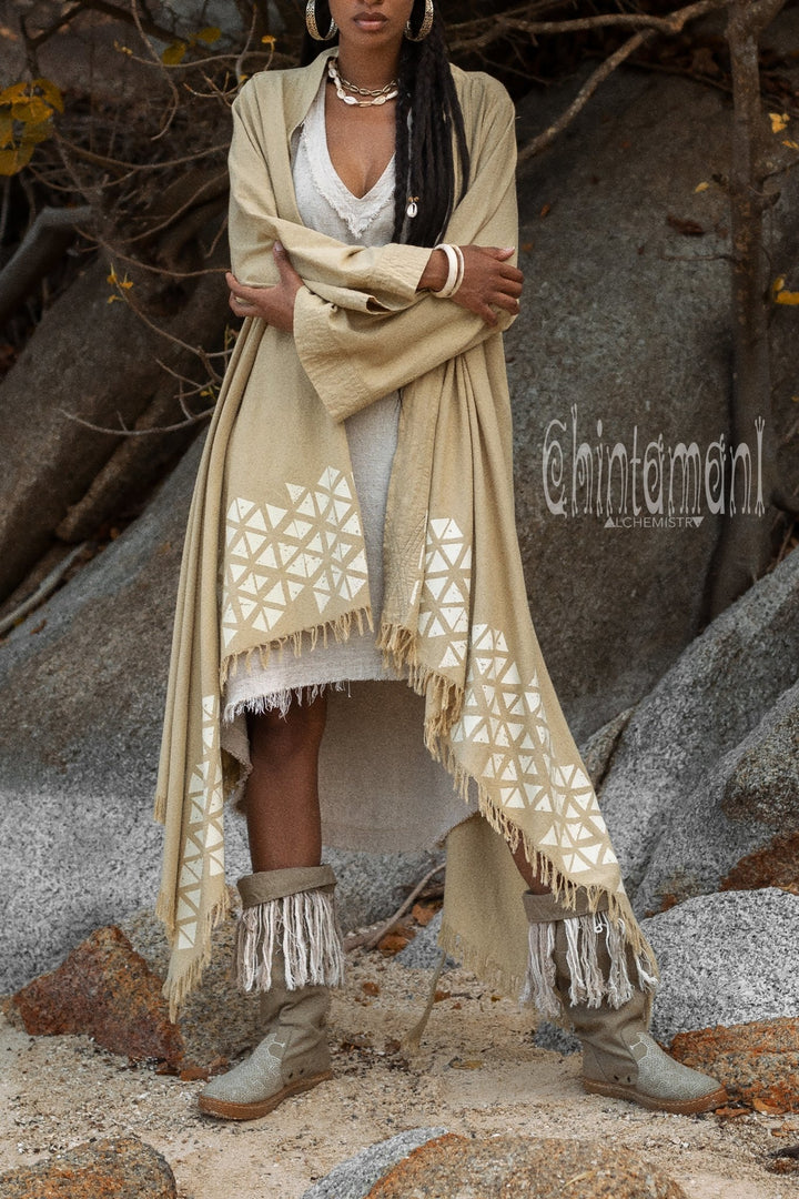 Alma Libra Cotton Canvas Vegan Fringe Boots / Boho High Shoes / Army Green - ChintamaniAlchemi