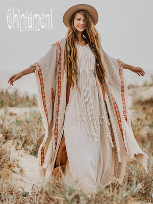 Berber Poncho Coat for Women / Off White - ChintamaniAlchemi