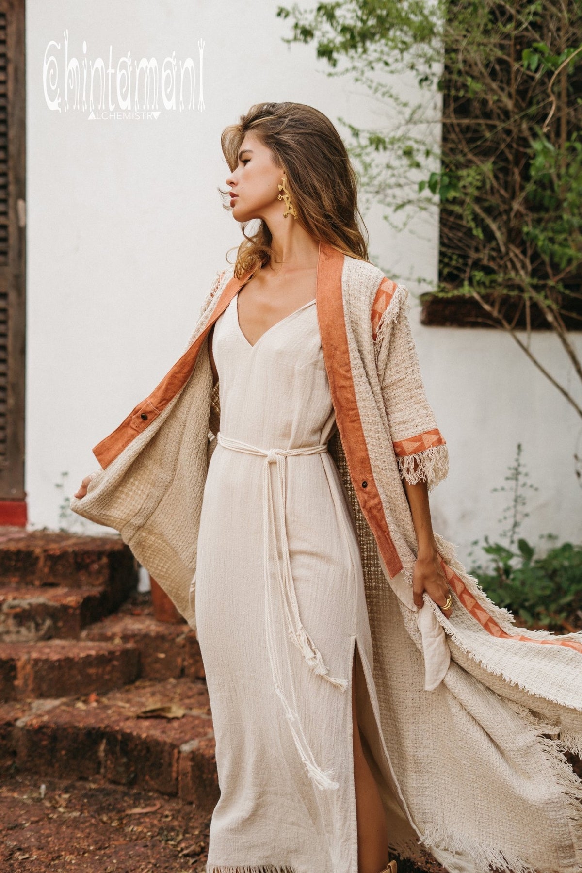 Berber Poncho Coat for Women / Off White - ChintamaniAlchemi