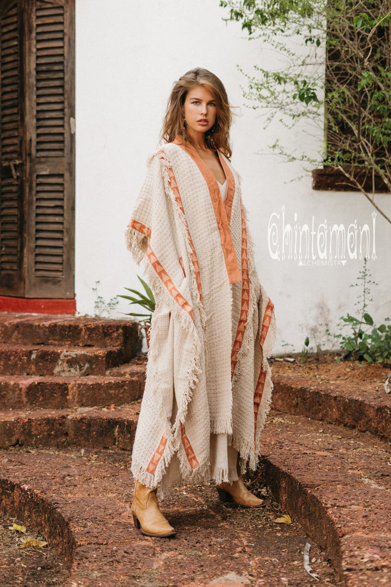 Berber Poncho Coat for Women / Off White - ChintamaniAlchemi