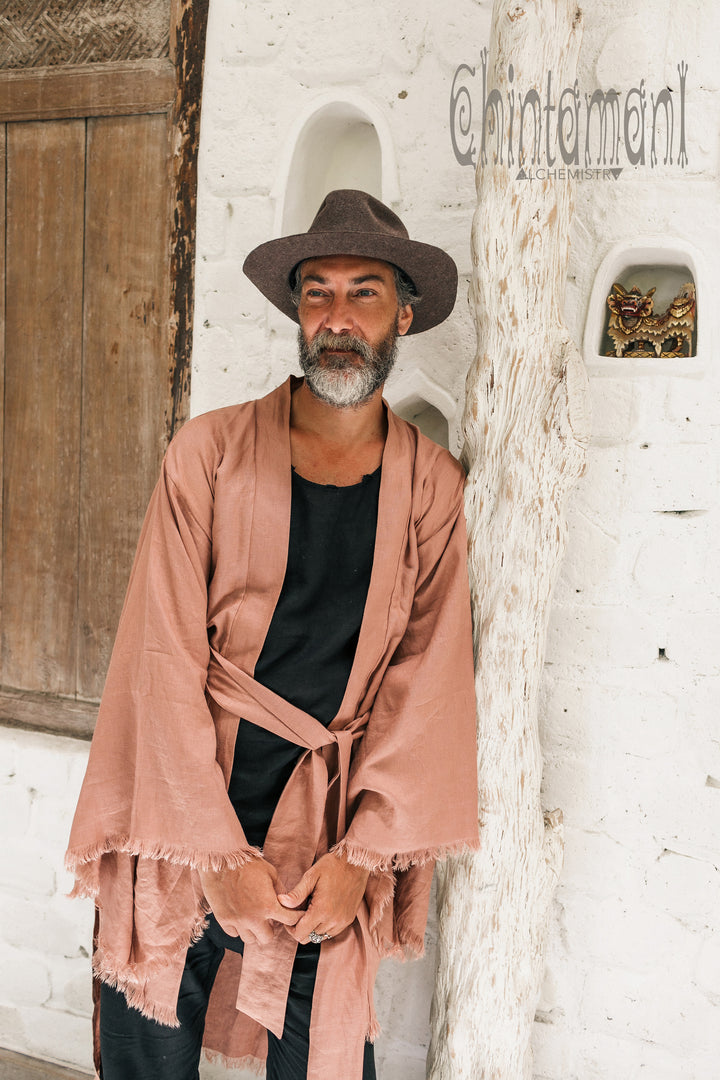 Men's Linen Kimono / Dusty Pink
