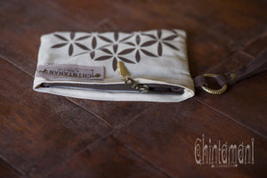 Clutch Wallet with Flower of Life Print / Cotton Canvas - ChintamaniAlchemi