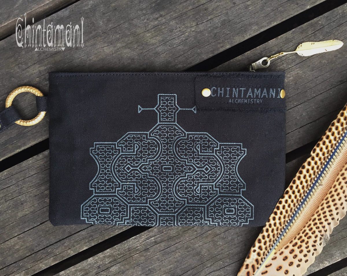 Clutch Wallet with Shipibo Print / Cotton Canvas - ChintamaniAlchemi