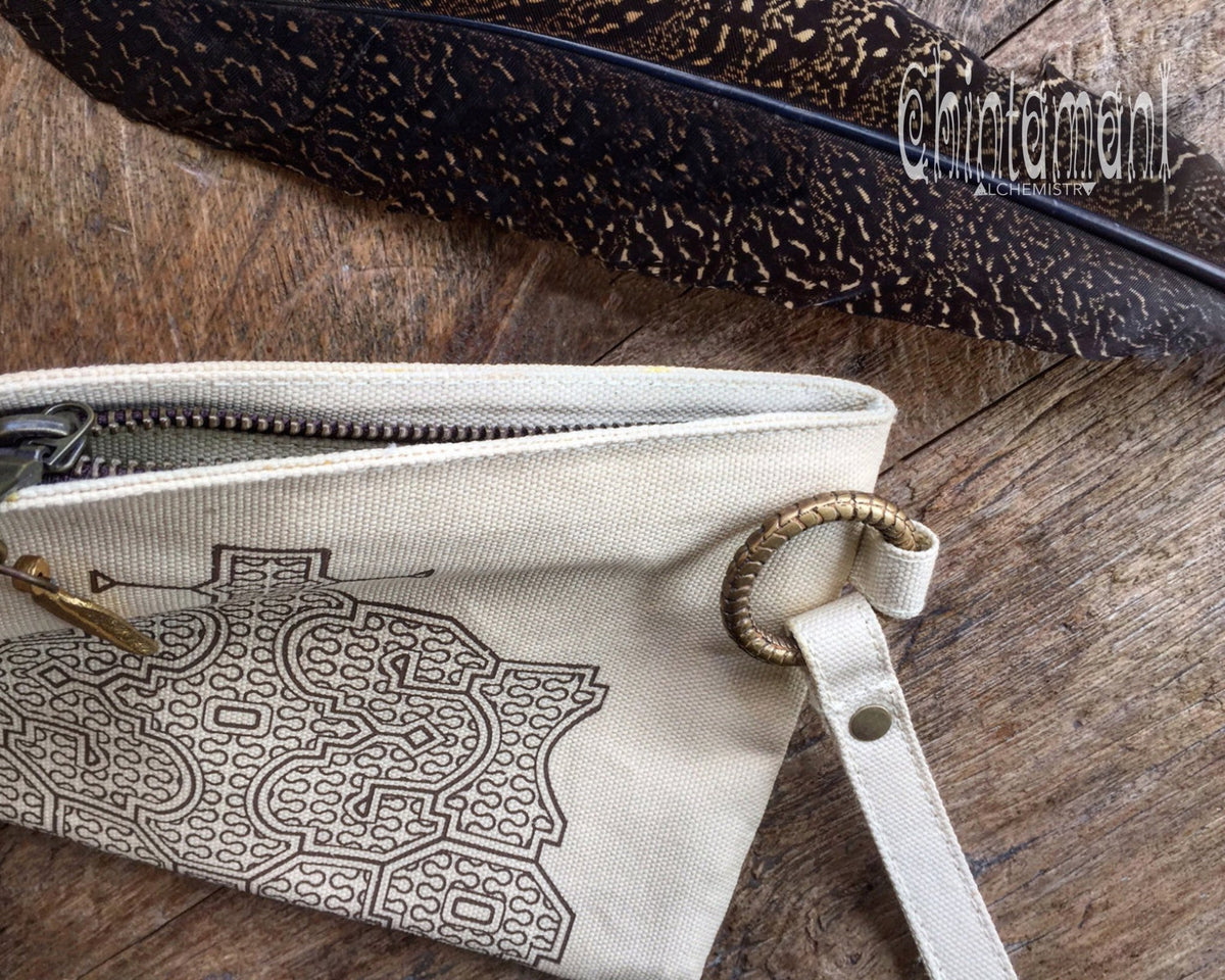 Clutch Wallet with Shipibo Print / Cotton Canvas - ChintamaniAlchemi