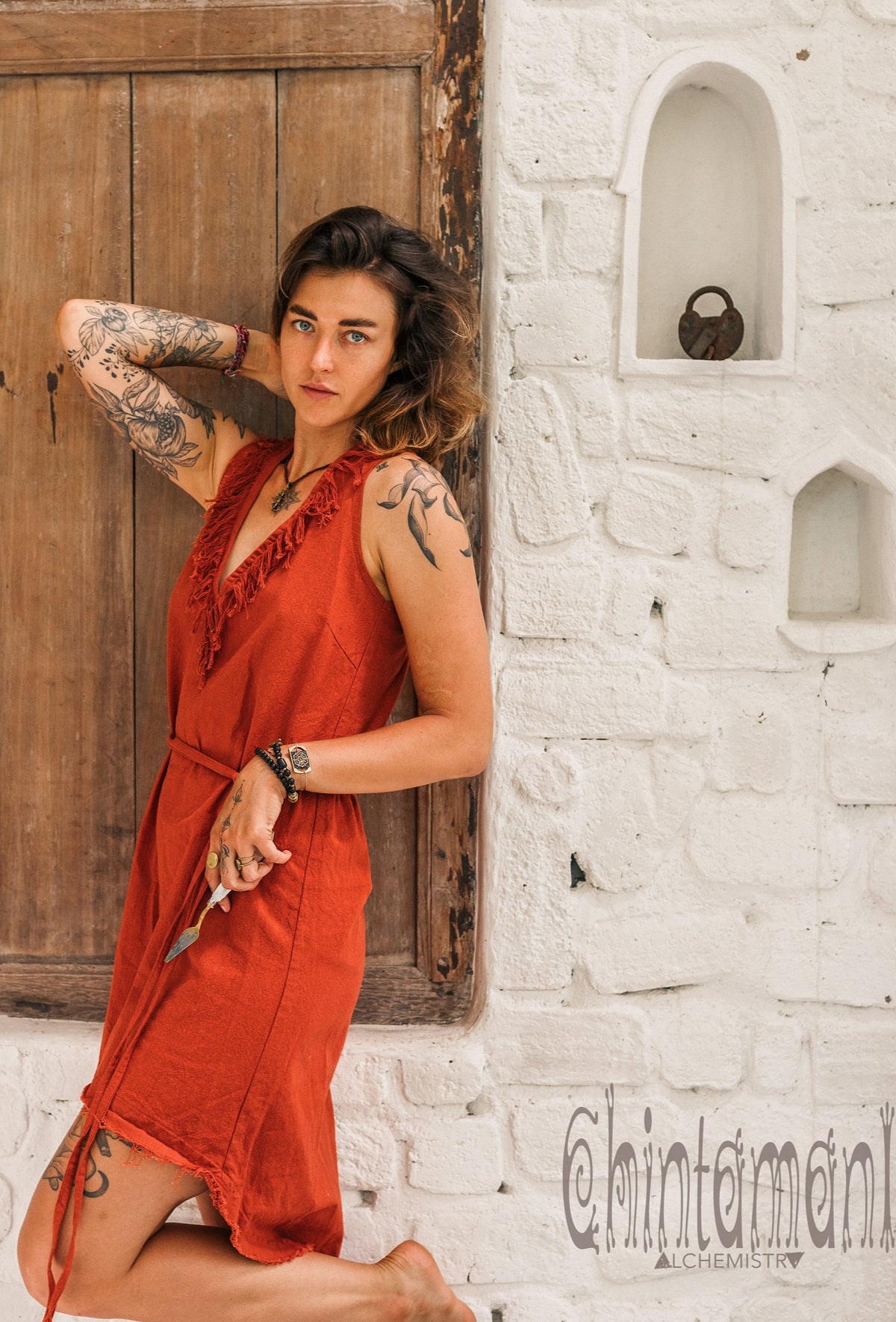 Mini Tunic Dress / Red Ochre