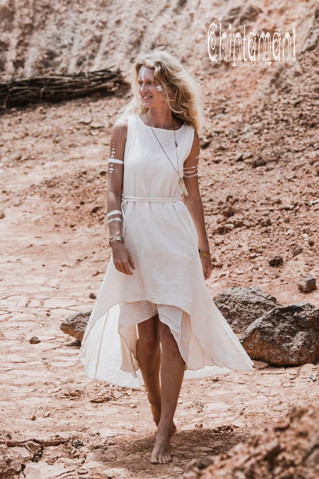 Double Layer Dress / Off White - ChintamaniAlchemi M Double Layer Dress / Off White - ChintamaniAlchemi M