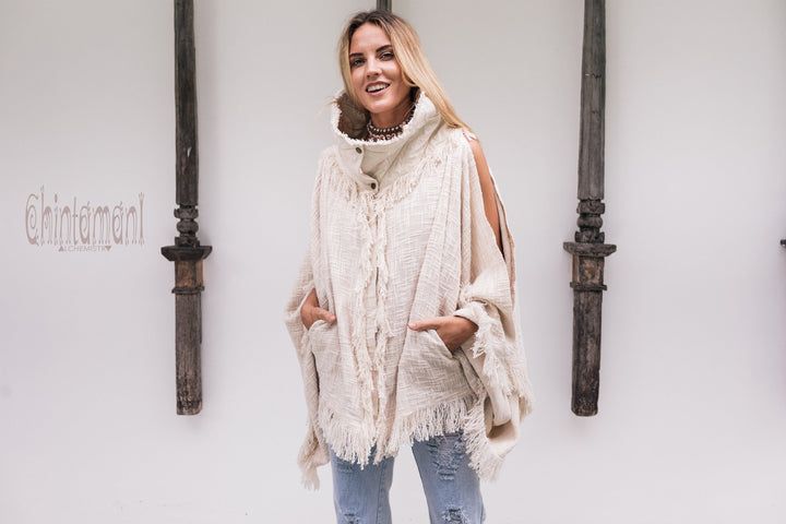 High Neck Cotton Jacket / Off White - ChintamaniAlchemi