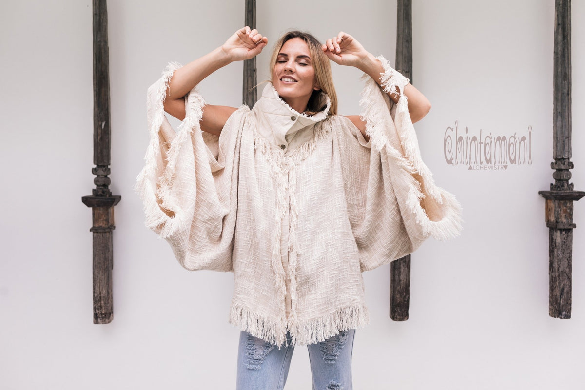 High Neck Cotton Jacket / Off White - ChintamaniAlchemi