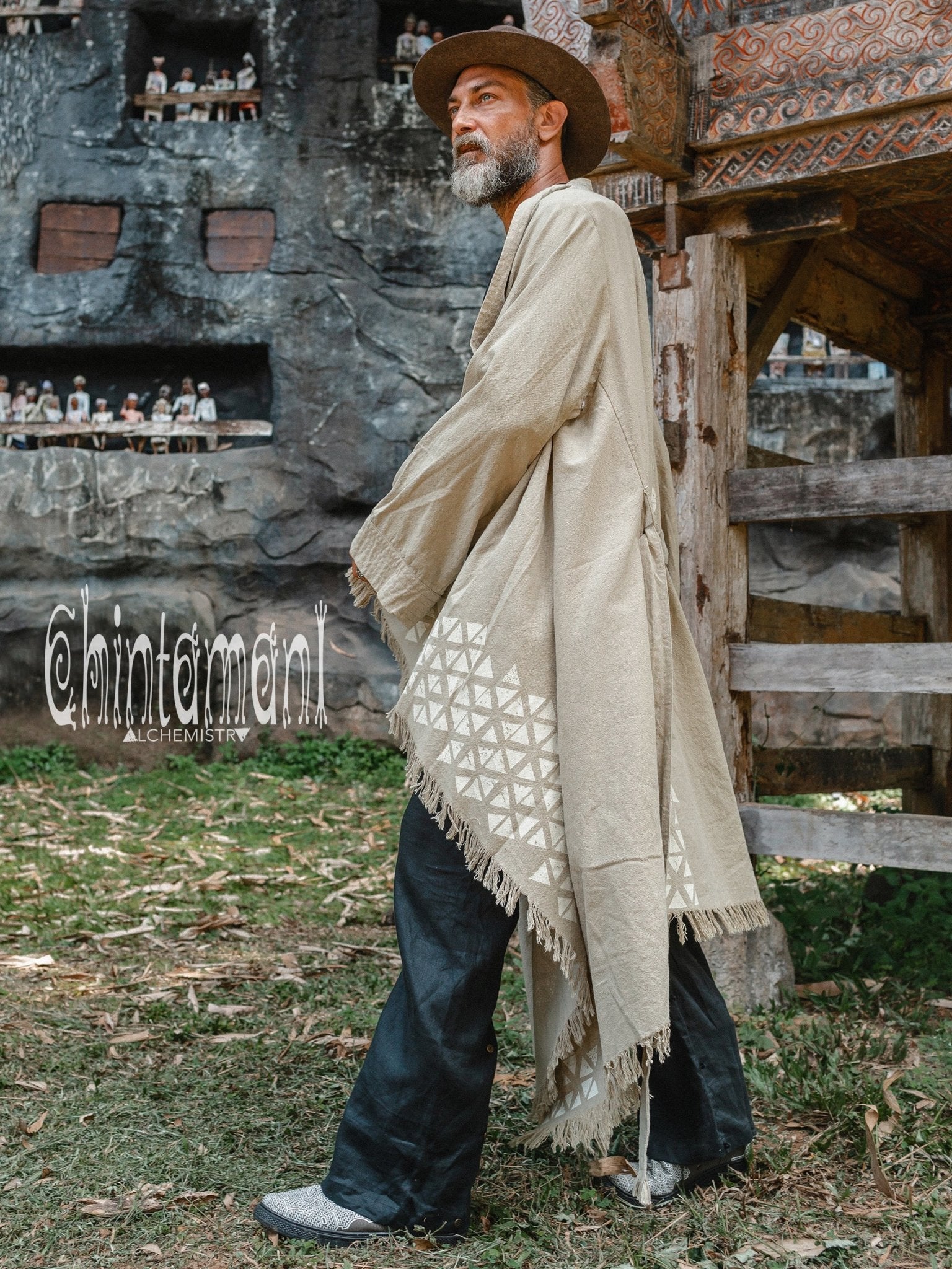 Avant-garde Linen selling kimono cape for men / men's boho kimono style coat / medieval style cardigan for men / viking larp cloak /linen duster