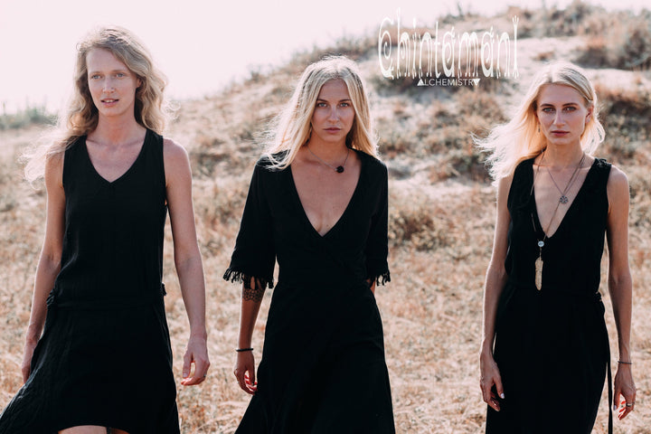Wrap Boho Dress / Black