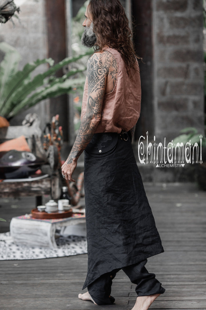 Men's Skirt Pants SET / Black