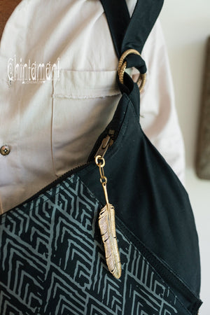 Large One Shoulder Crossbody Bag for Men / Black - ChintamaniAlchemi