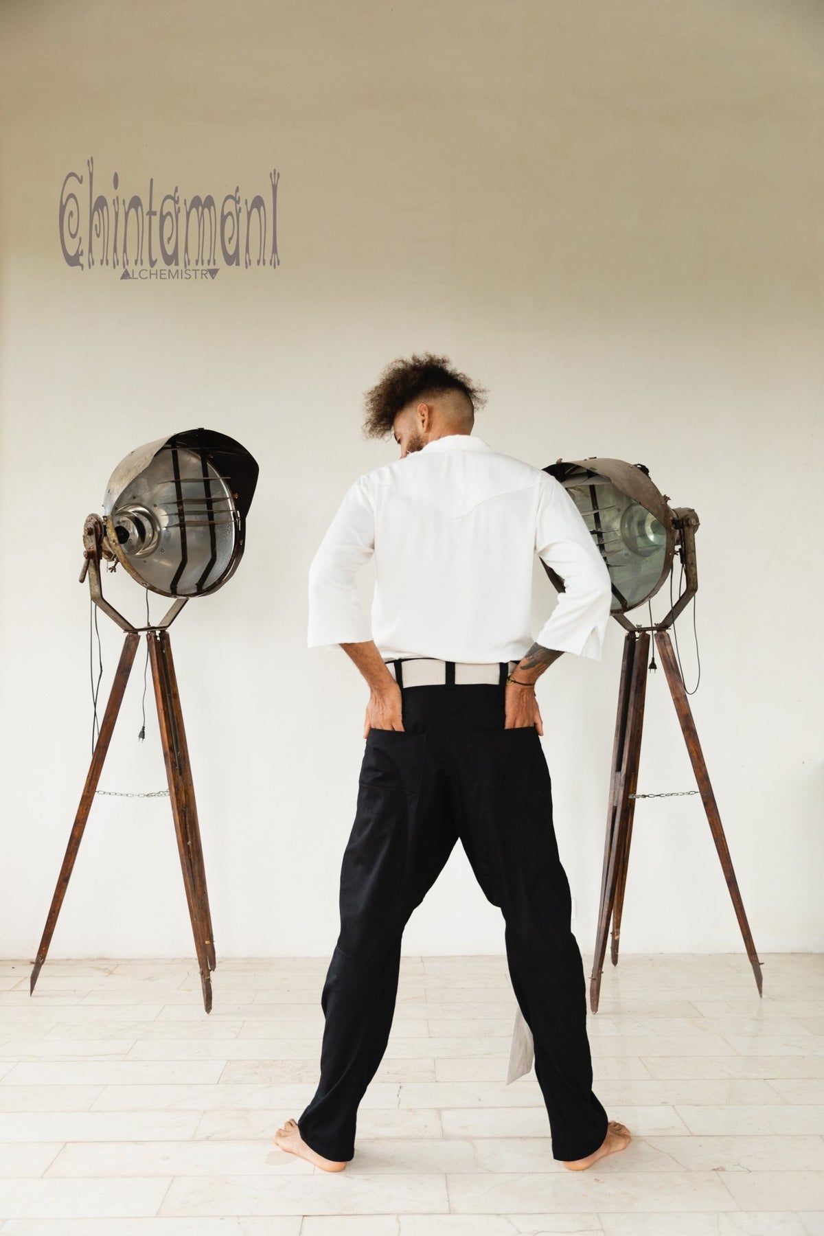 Mens Cotton Twill Long Pants / Black - ChintamaniAlchemi