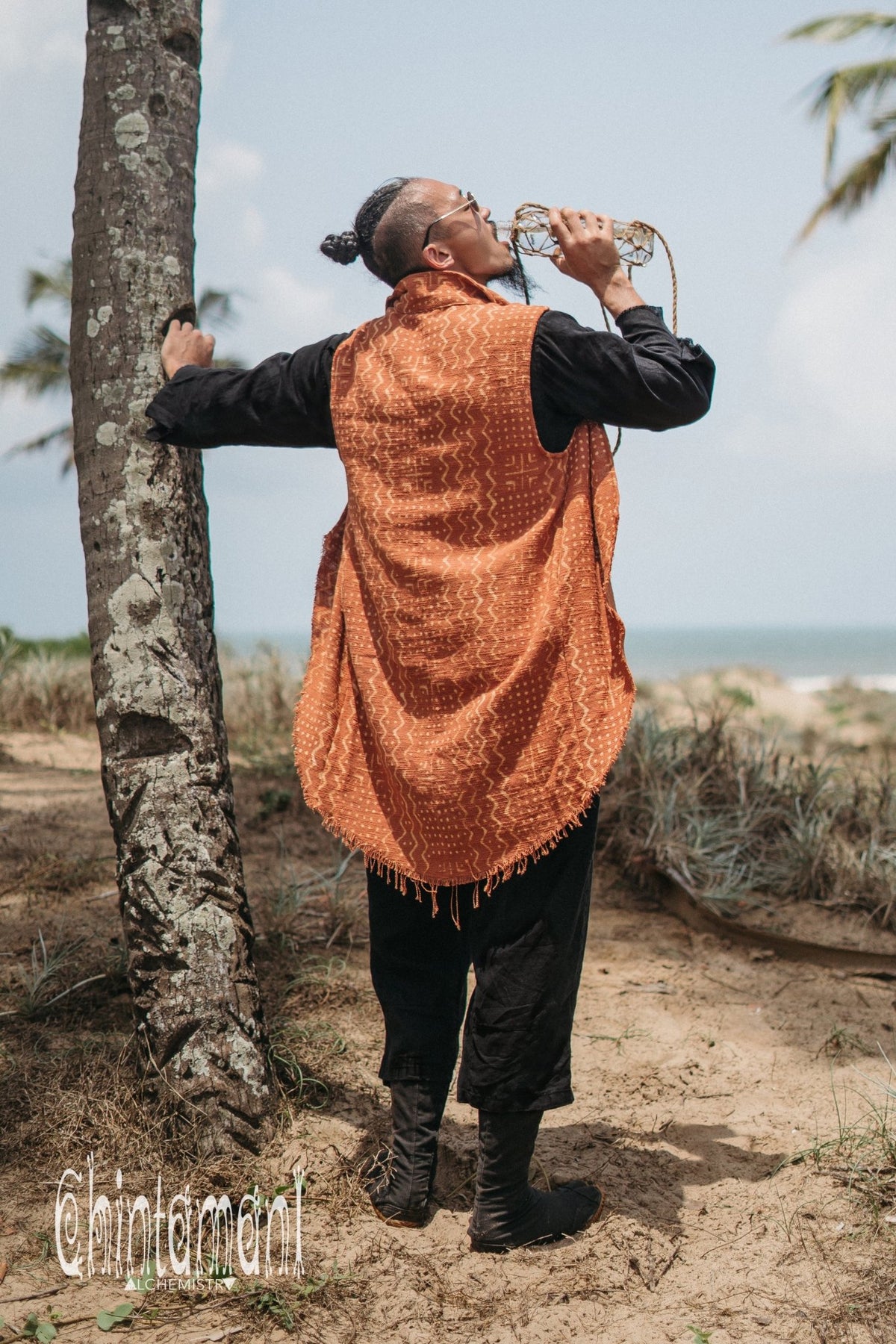 Mens Vest Jacket / Rusty - ChintamaniAlchemi