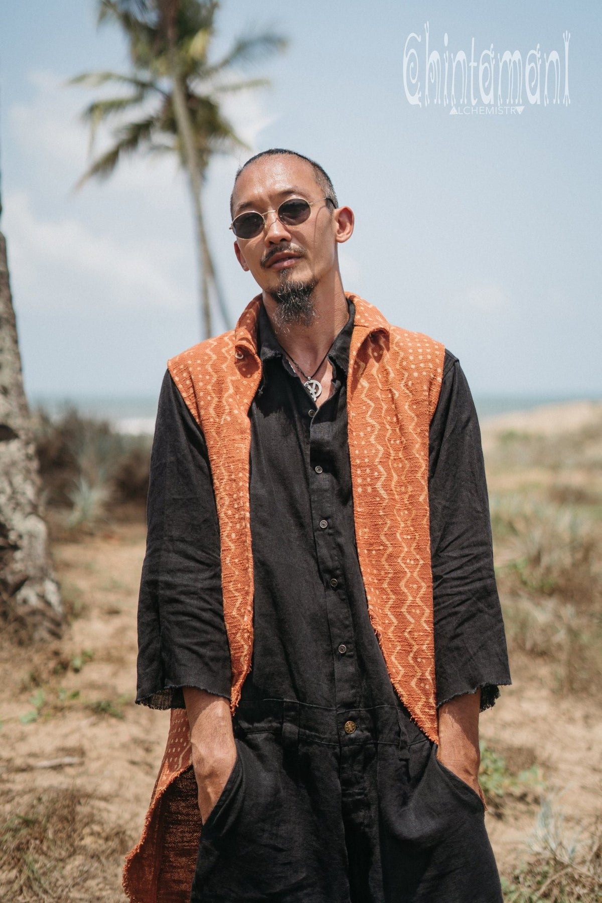 Mens Vest Jacket / Rusty - ChintamaniAlchemi