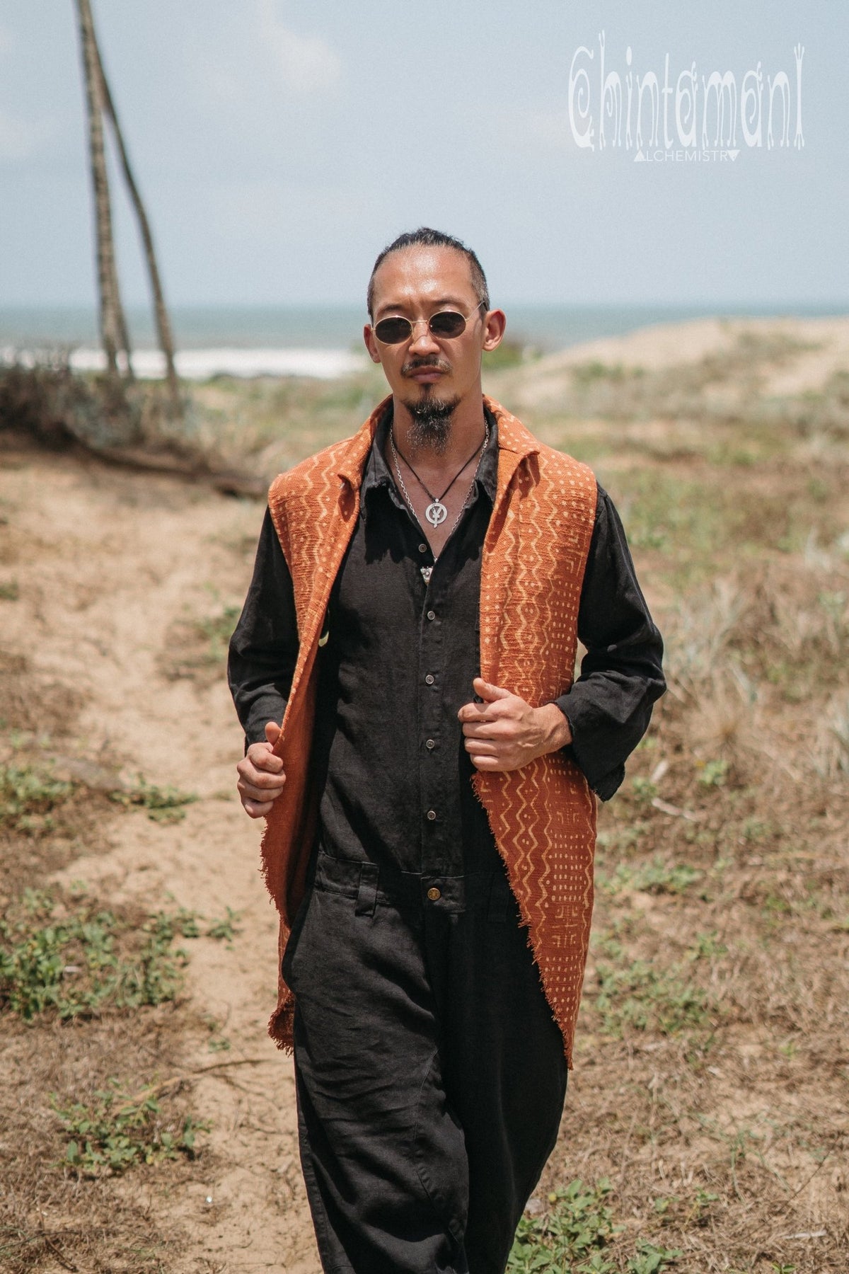 Mens Vest Jacket / Rusty - ChintamaniAlchemi