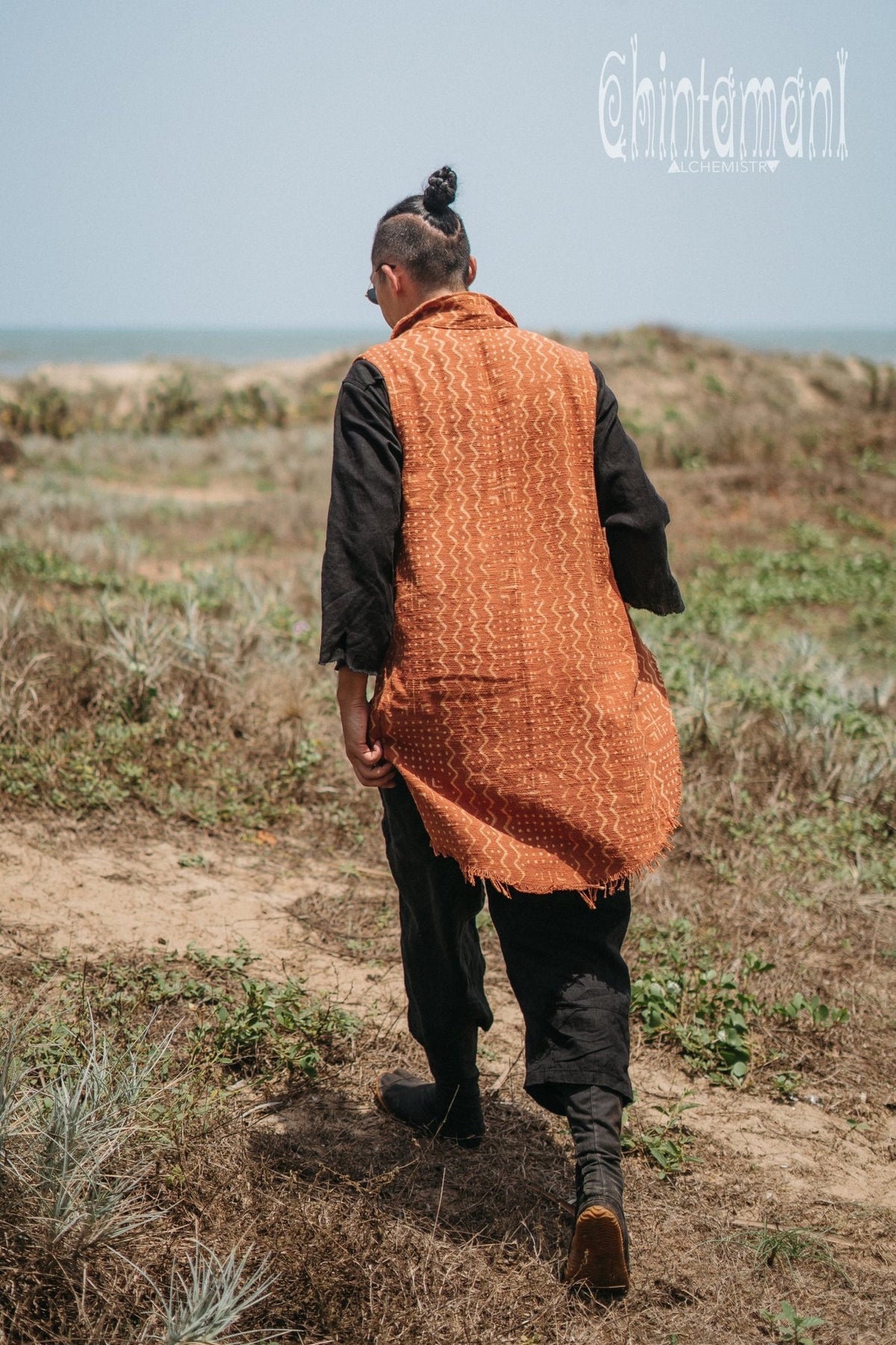 Mens Vest Jacket / Rusty - ChintamaniAlchemi