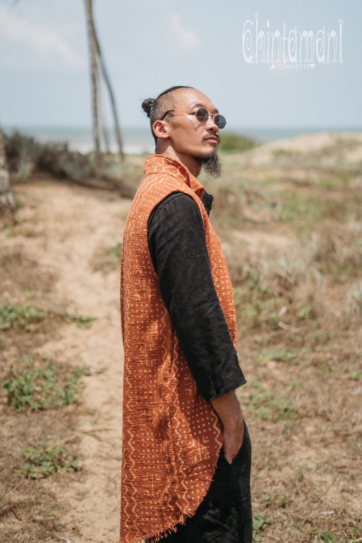 Mens Vest Jacket / Rusty - ChintamaniAlchemi