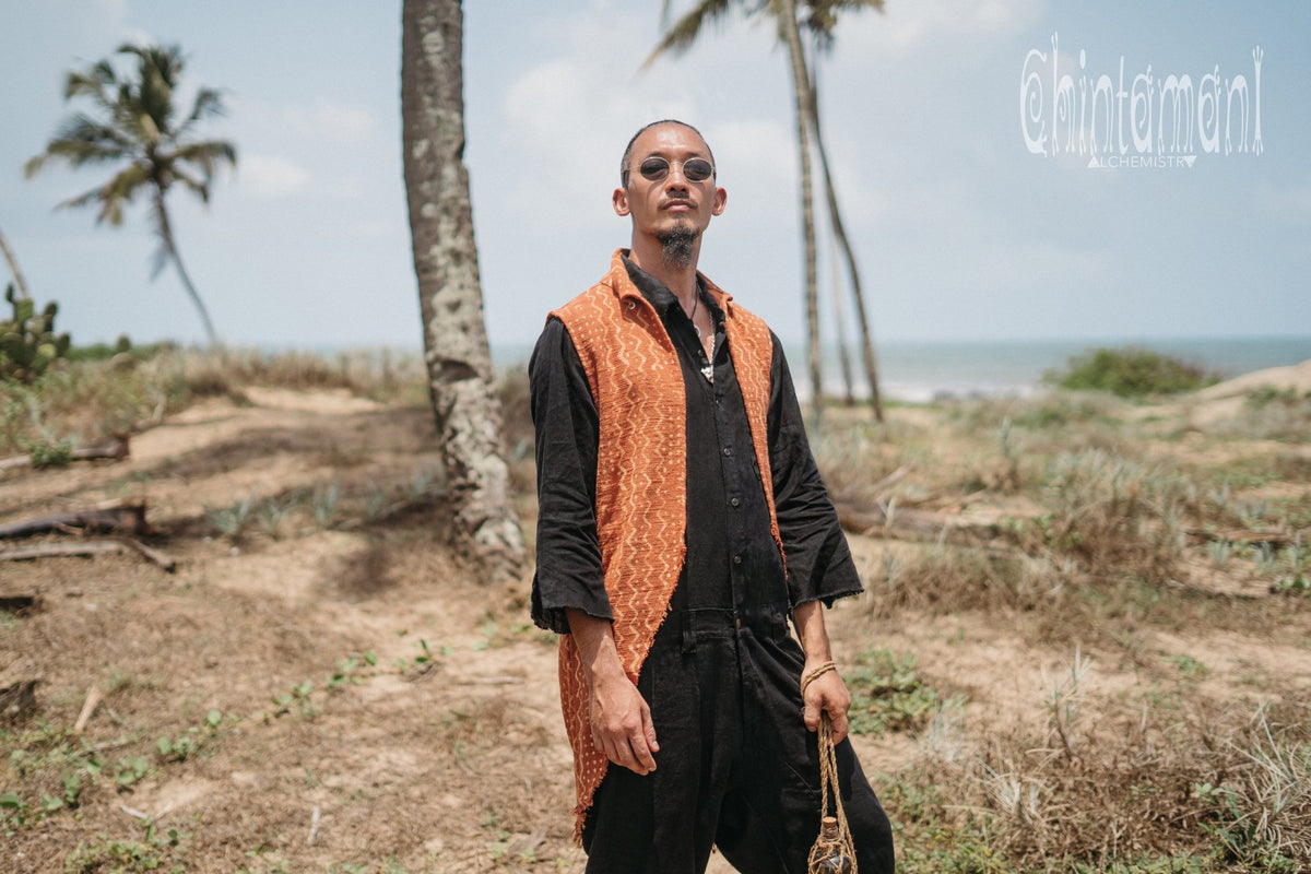 Mens Vest Jacket / Rusty - ChintamaniAlchemi