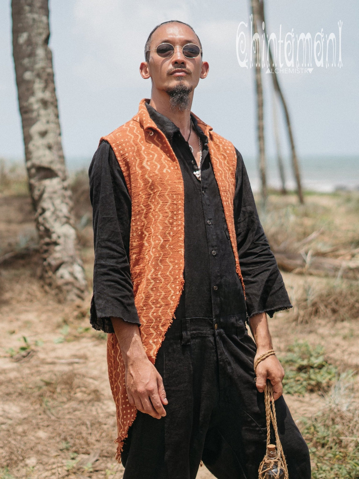 Mens Vest Jacket / Rusty - ChintamaniAlchemi