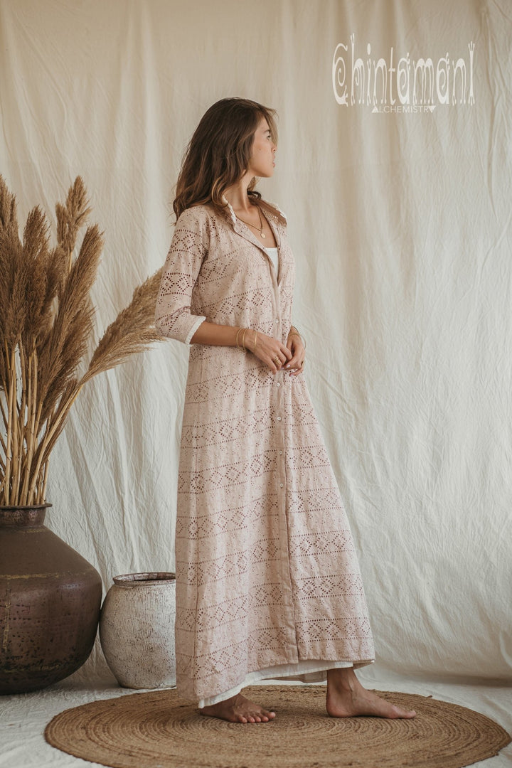 Organic Cotton Double Layer Shirt Dress / Beige - ChintamaniAlchemi