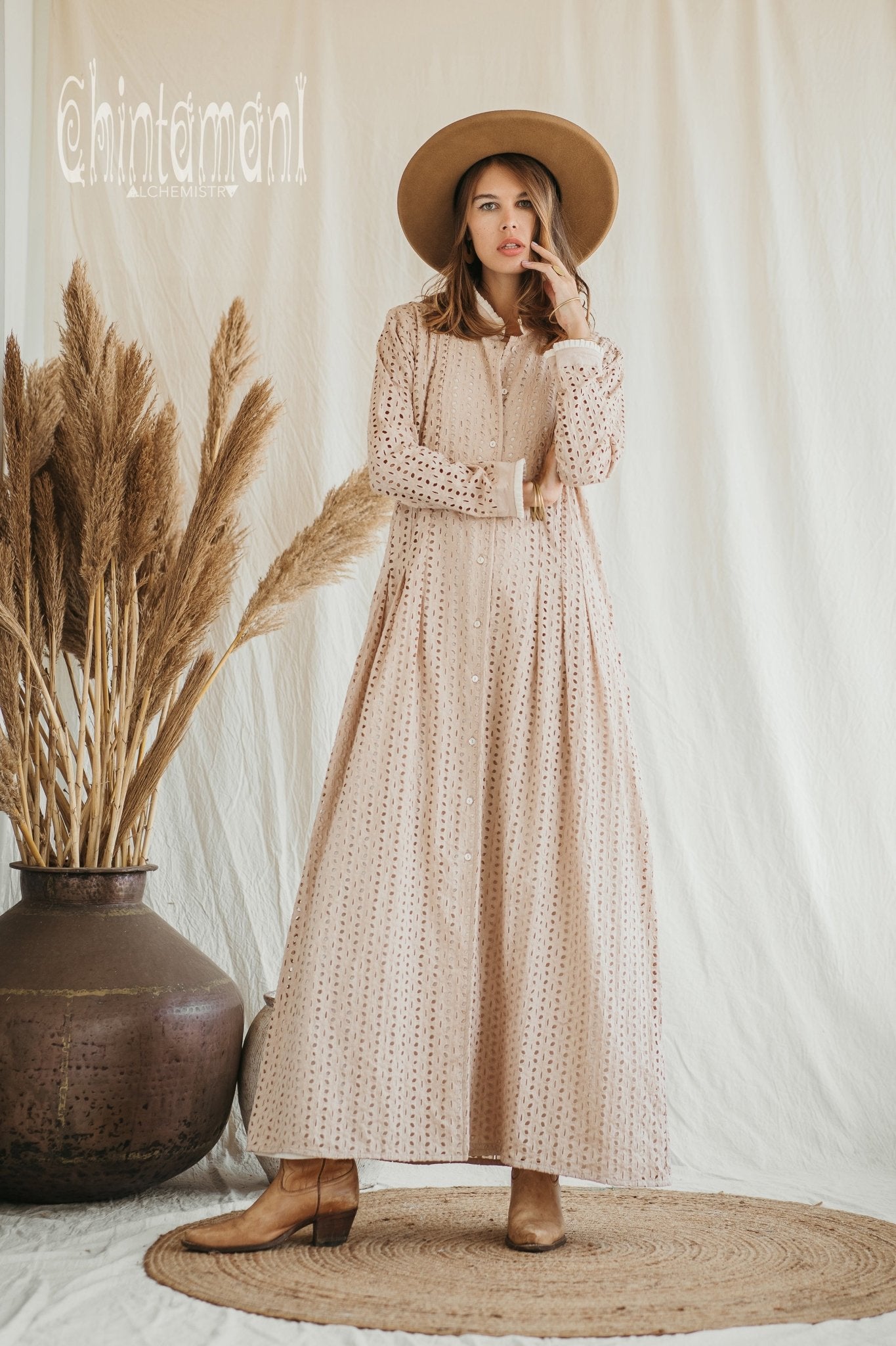 Organic Maxi Dress / Beige - ChintamaniAlchemi
