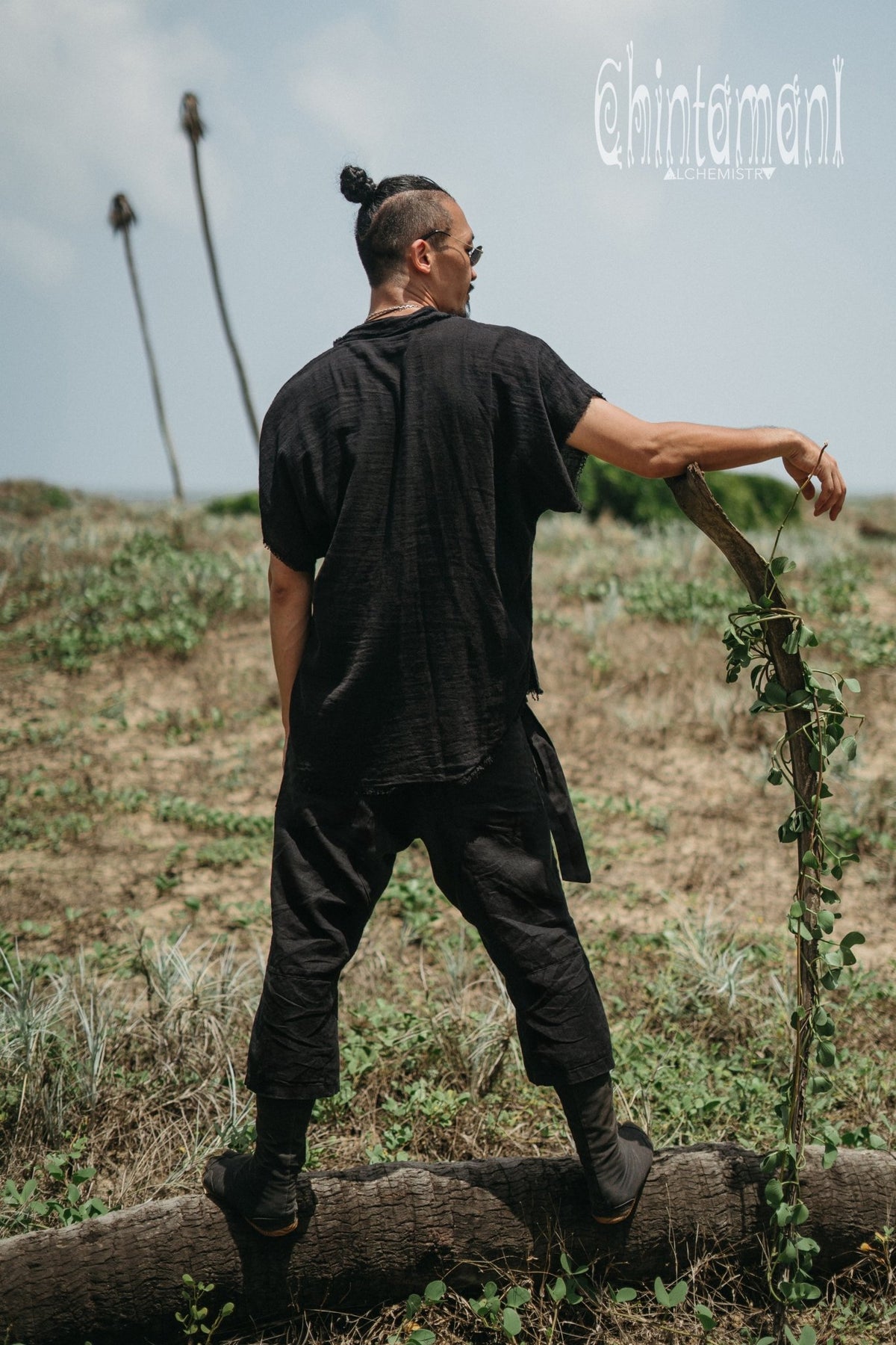 Raw Cotton Button Shirt / Black - ChintamaniAlchemi