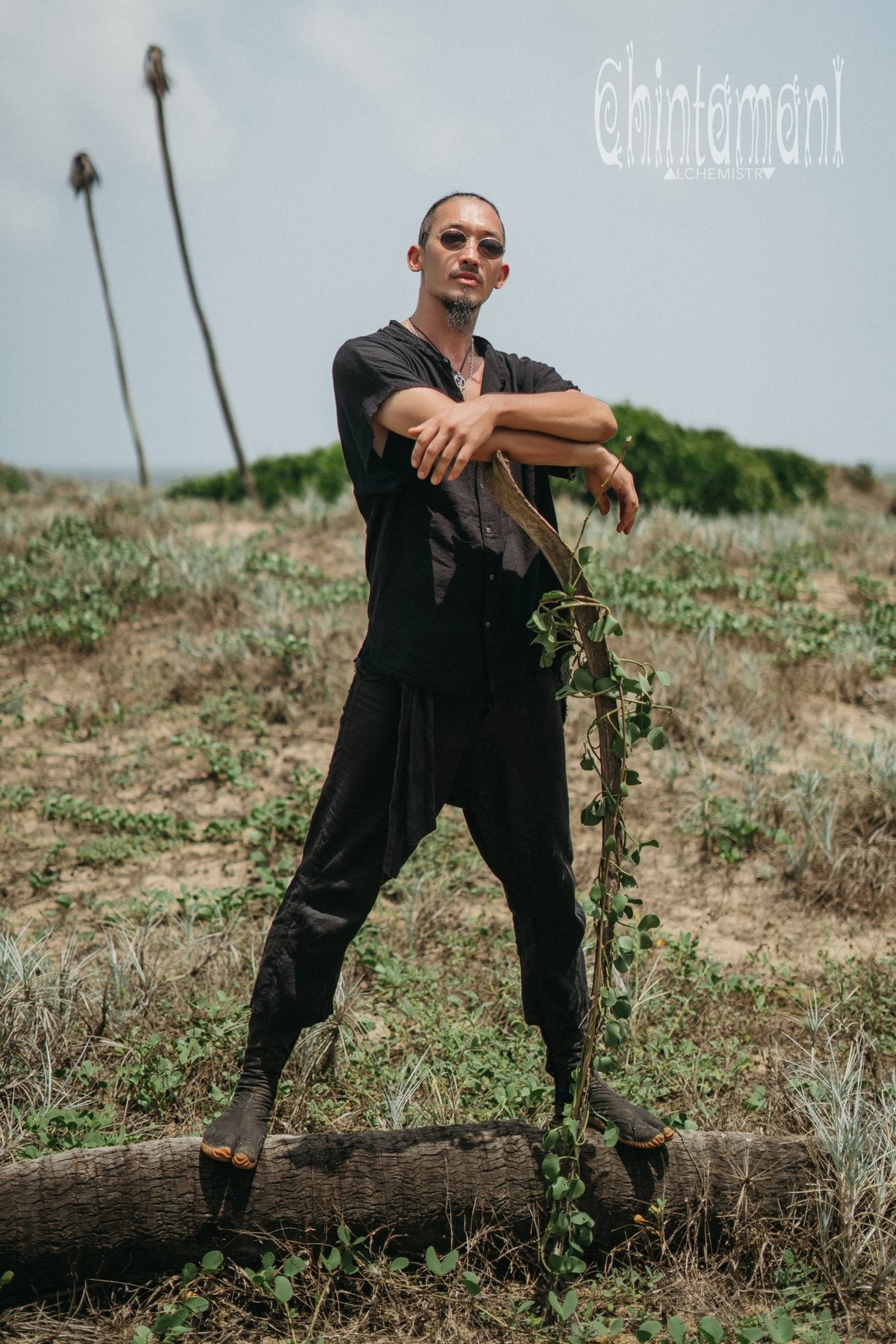 Raw Cotton Button Shirt / Black - ChintamaniAlchemi