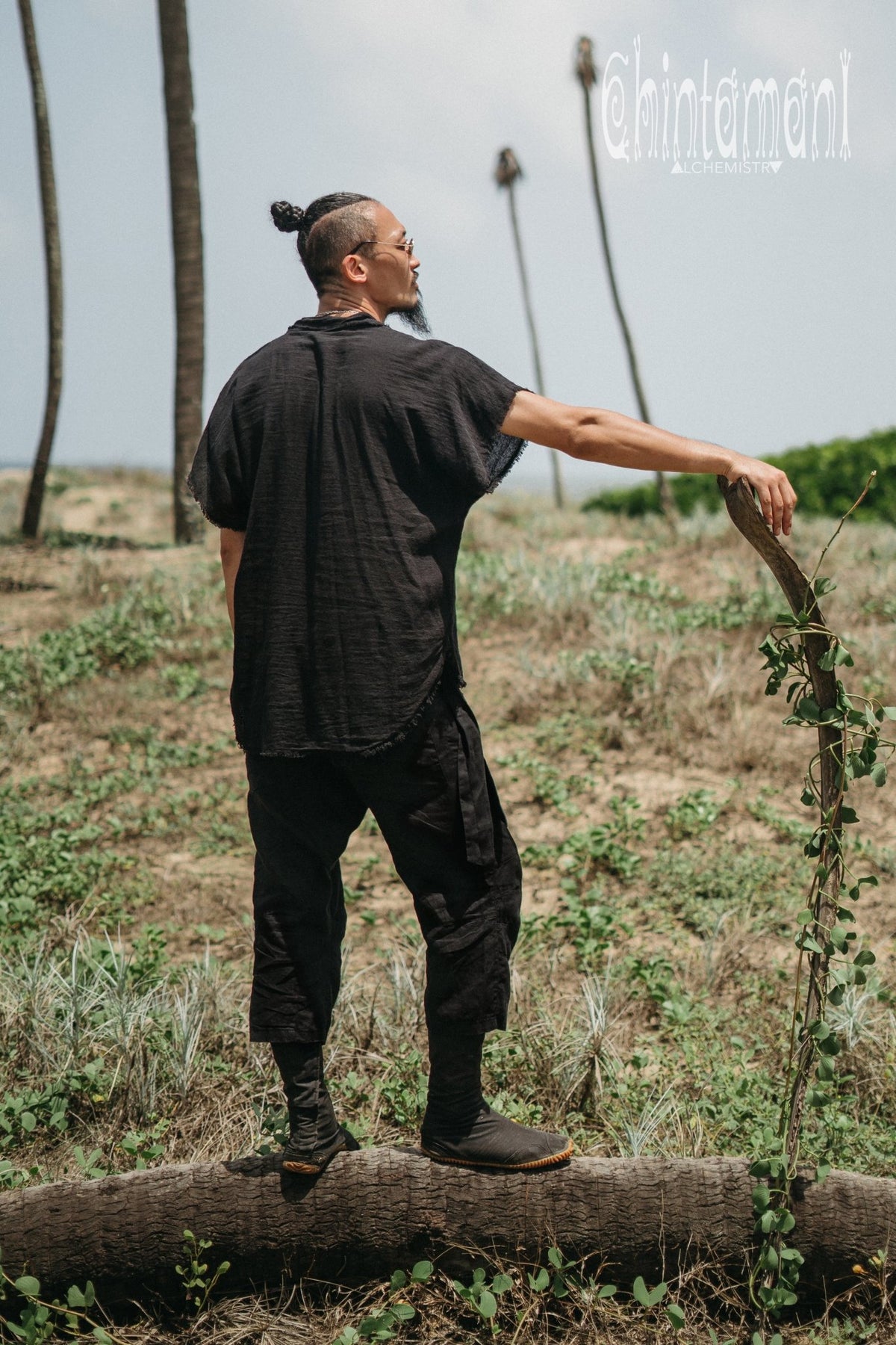 Raw Cotton Button Shirt / Black - ChintamaniAlchemi