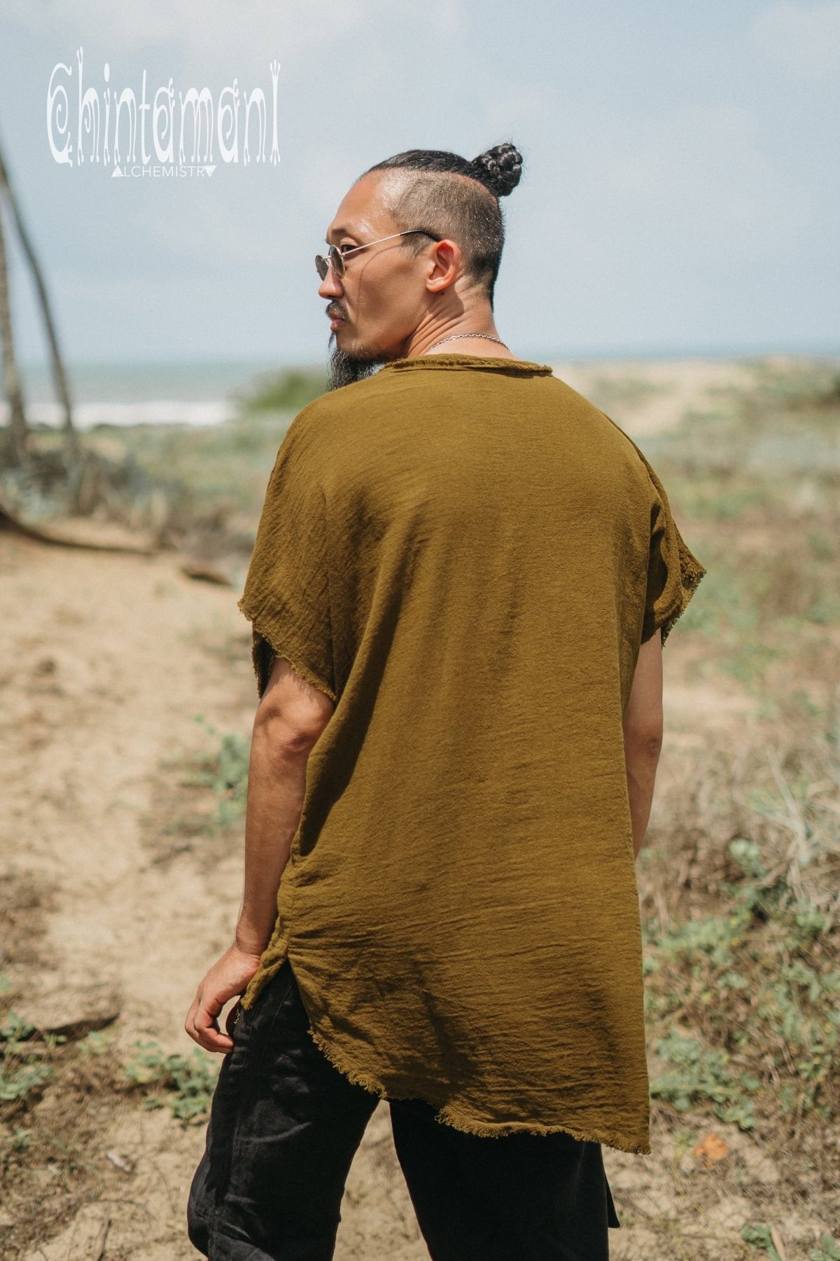 Raw Cotton Button Shirt / Brown - ChintamaniAlchemi