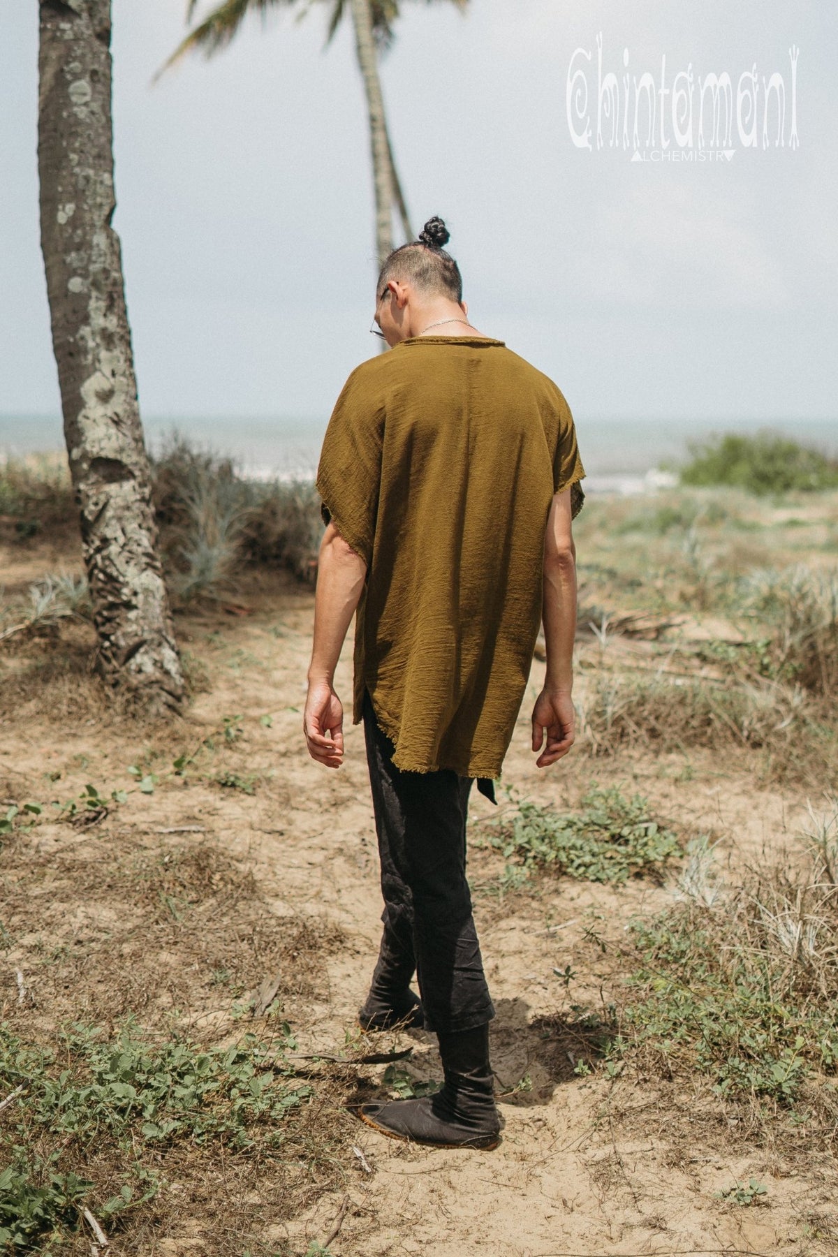 Raw Cotton Button Shirt / Brown - ChintamaniAlchemi