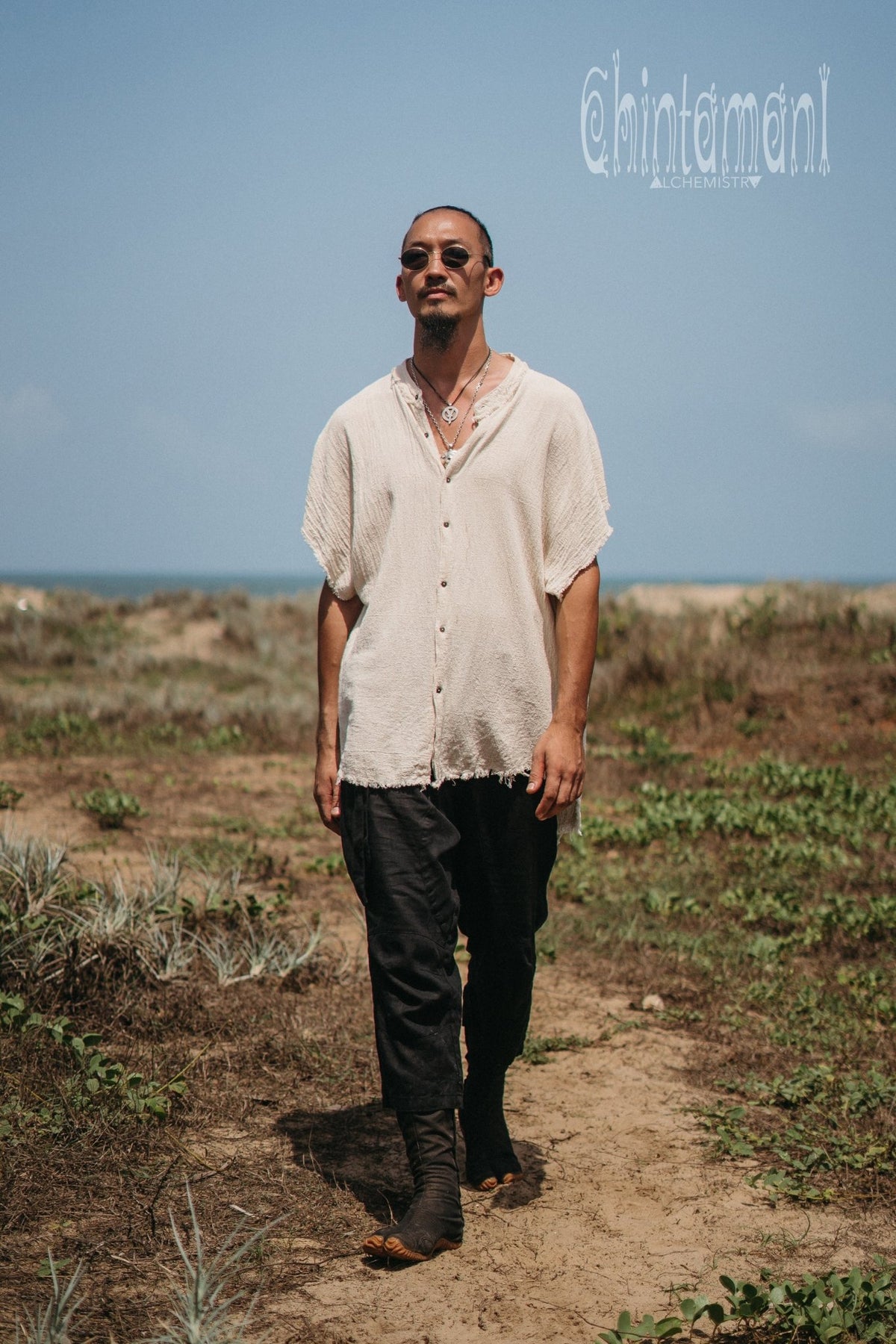 Raw Cotton Button Shirt / Off White - ChintamaniAlchemi