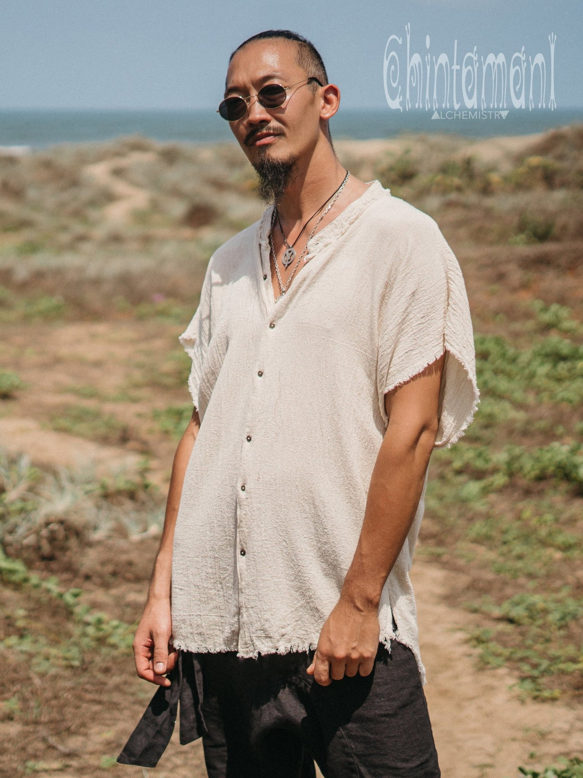 Raw Cotton Button Shirt / Off White - ChintamaniAlchemi