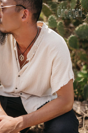 Raw Cotton Button Shirt / Off White - ChintamaniAlchemi
