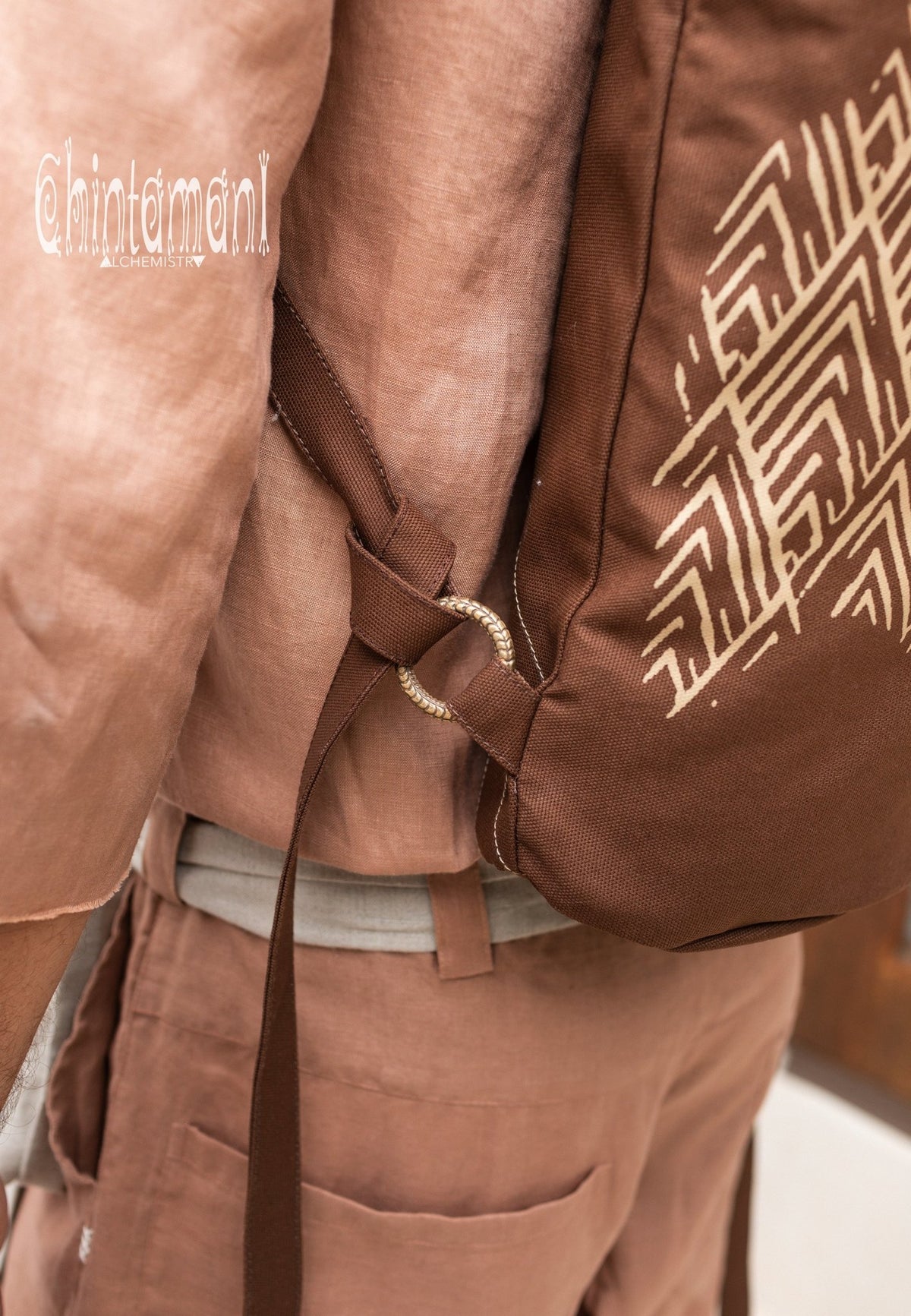 Rolltop Canvas Backpack Unisex / Brown - ChintamaniAlchemi