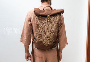 Rolltop Canvas Backpack Unisex / Brown - ChintamaniAlchemi