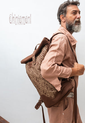 Rolltop Canvas Backpack Unisex / Brown - ChintamaniAlchemi