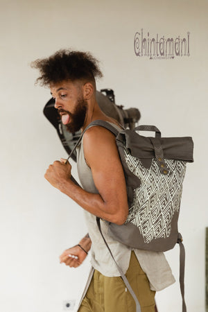 Rolltop Canvas Backpack Unisex / Dark Gray - ChintamaniAlchemi