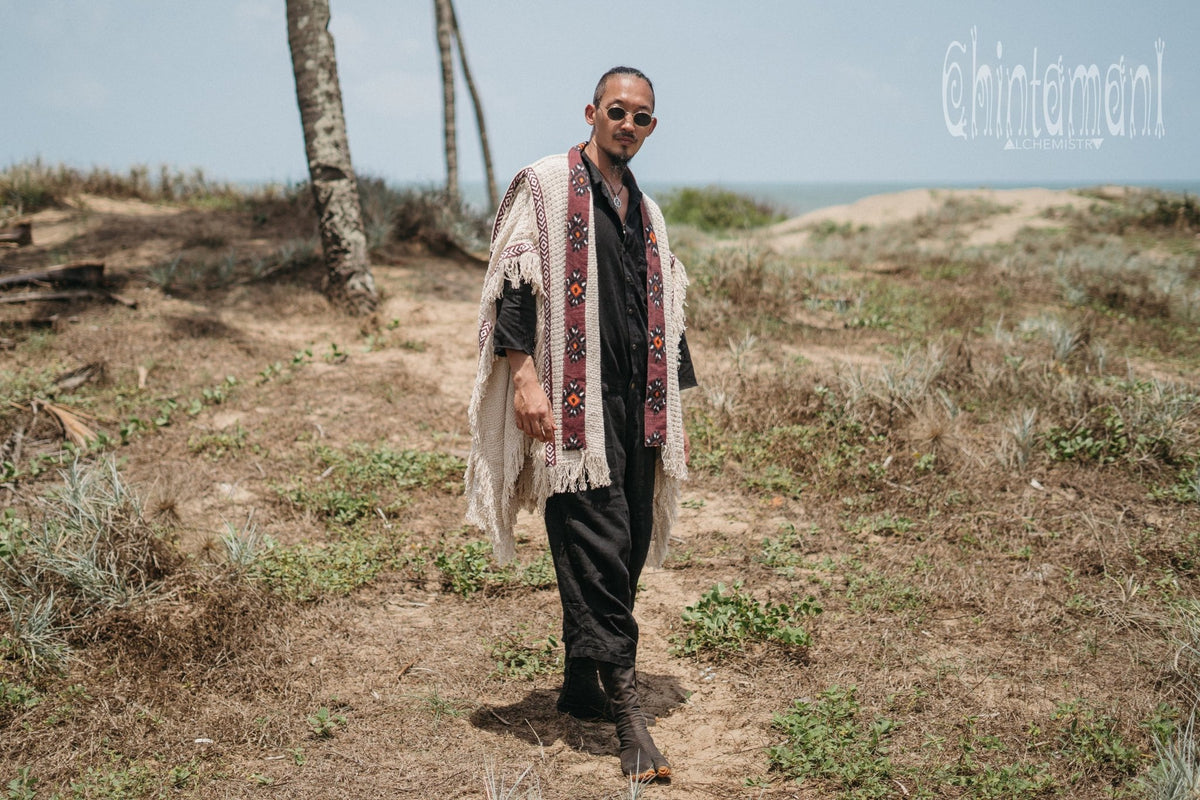 Short Berber Poncho for Men / Hemp - ChintamaniAlchemi