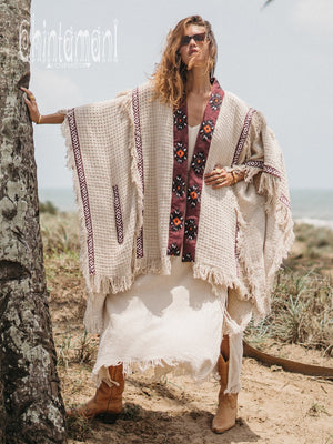 Short Berber Poncho for Women / Hemp - ChintamaniAlchemi