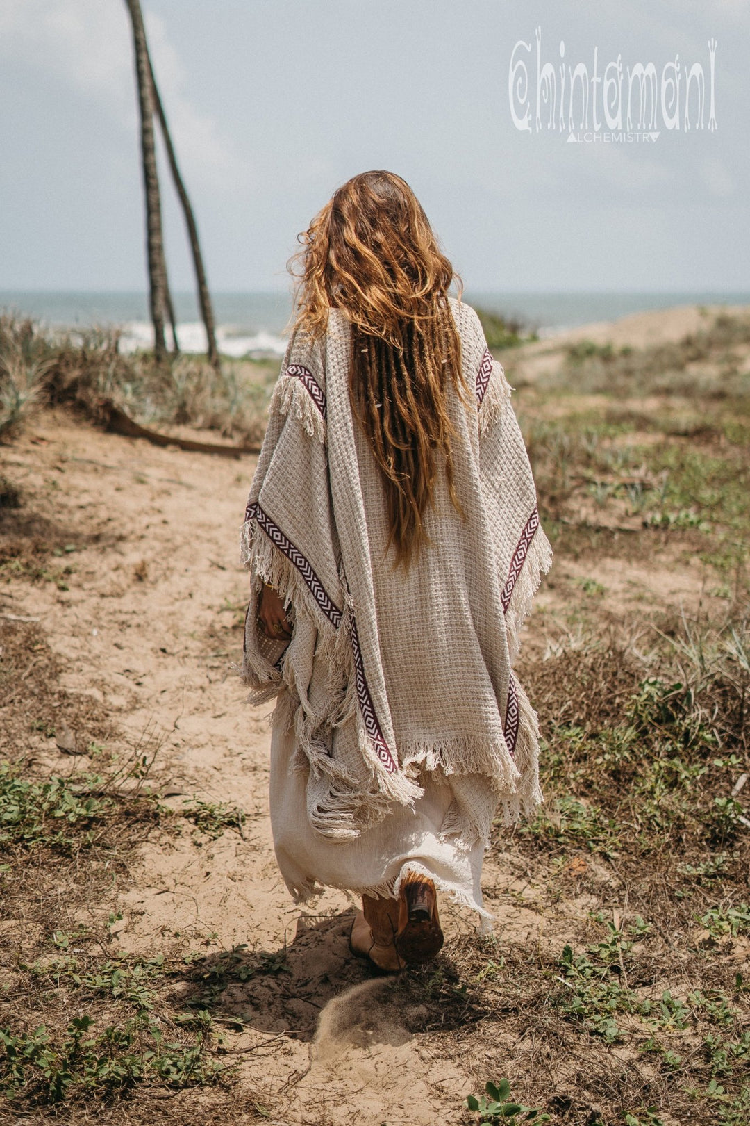 Short Berber Poncho for Women / Hemp - ChintamaniAlchemi