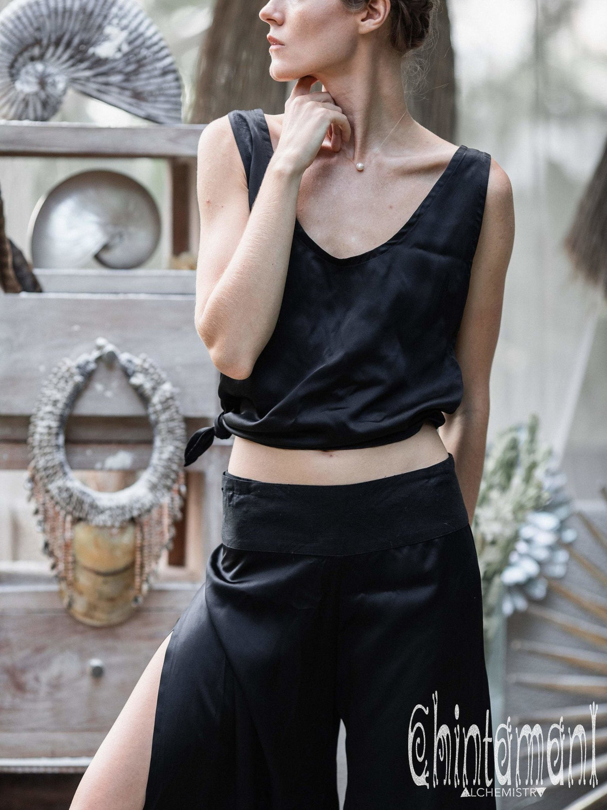 Silk Top / Black - ChintamaniAlchemi