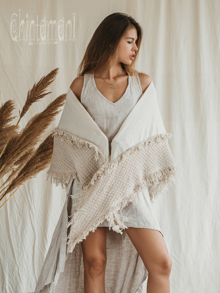 Triangle Cotton Scarf / Off White - ChintamaniAlchemi