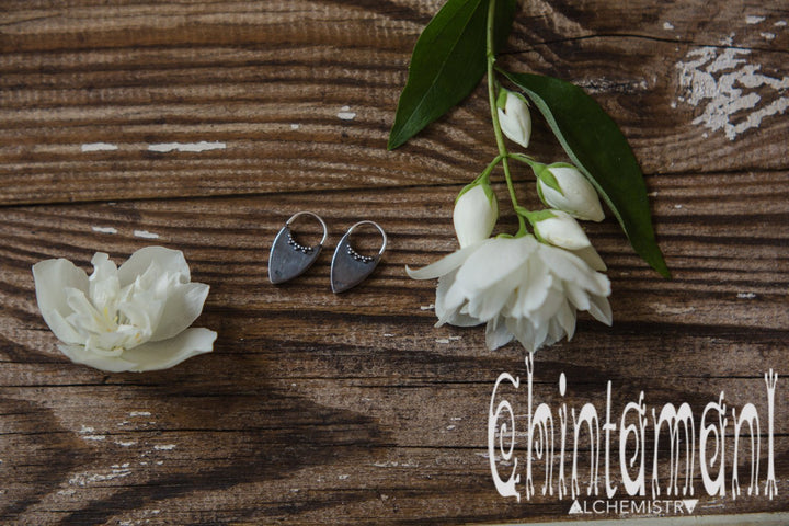 Unique Tribal Boho Earrings ∆ Sterling Silver 925 & 20k Gold - ChintamaniAlchemi