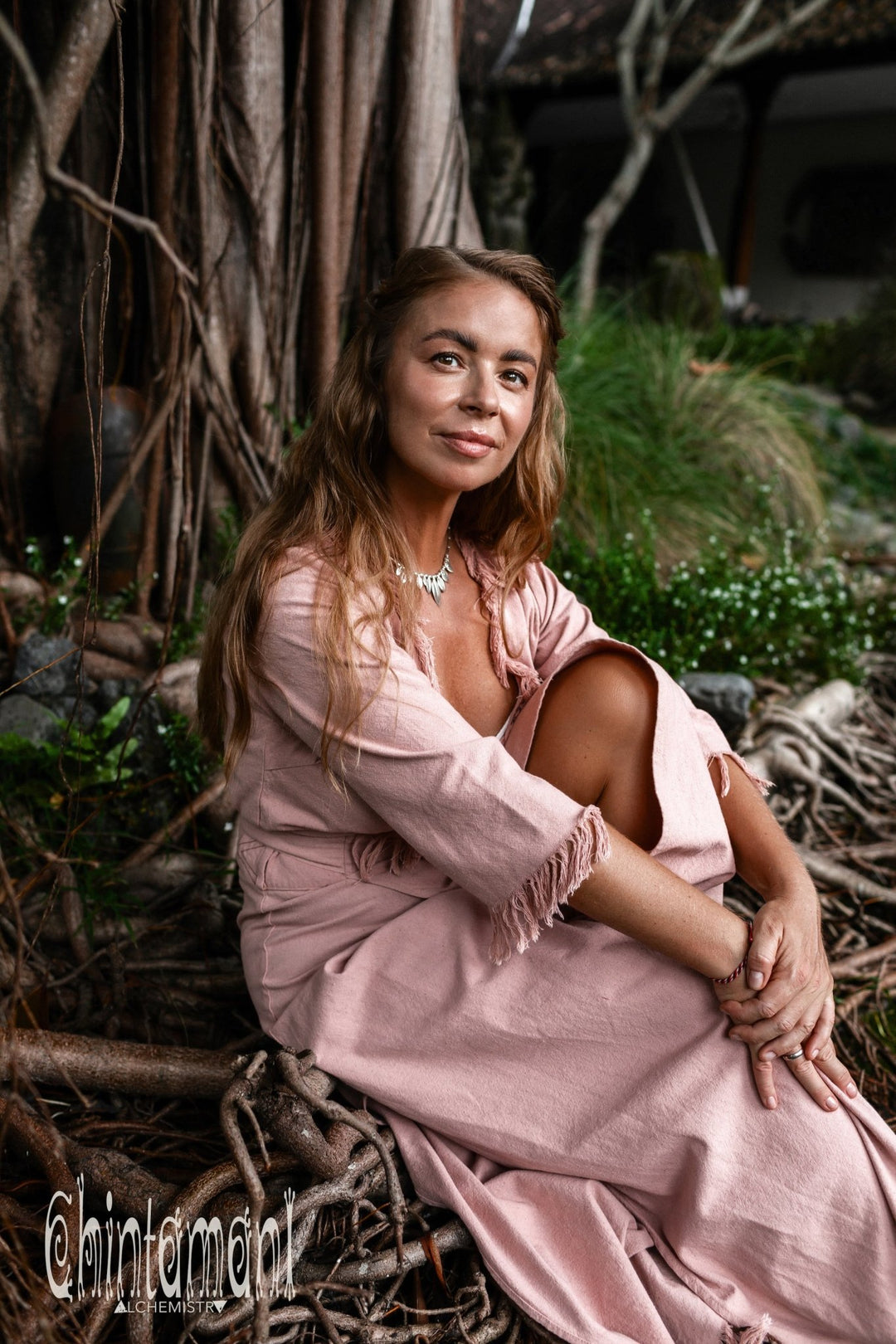 Wrap Boho Dress / Dusty Rose - ChintamaniAlchemi XL Wrap Boho Dress / Dusty Rose - ChintamaniAlchemi XL